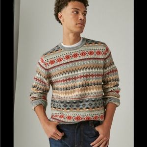 NWT Lucky Brand Intarsia Nordic Crew Neck Sweater
